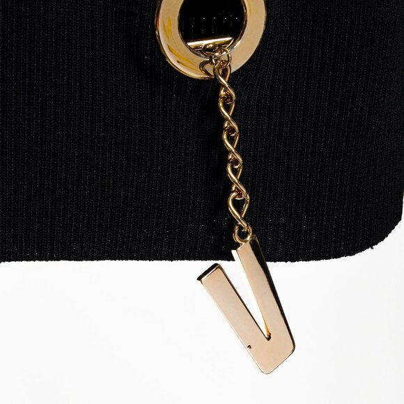 Versus Versace PF/18 Black V-Charm Embellished Sweater - Picture 8 of 14